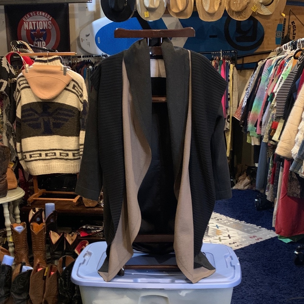Sosken Two Tone Women's Black Wool Blend Jacket
